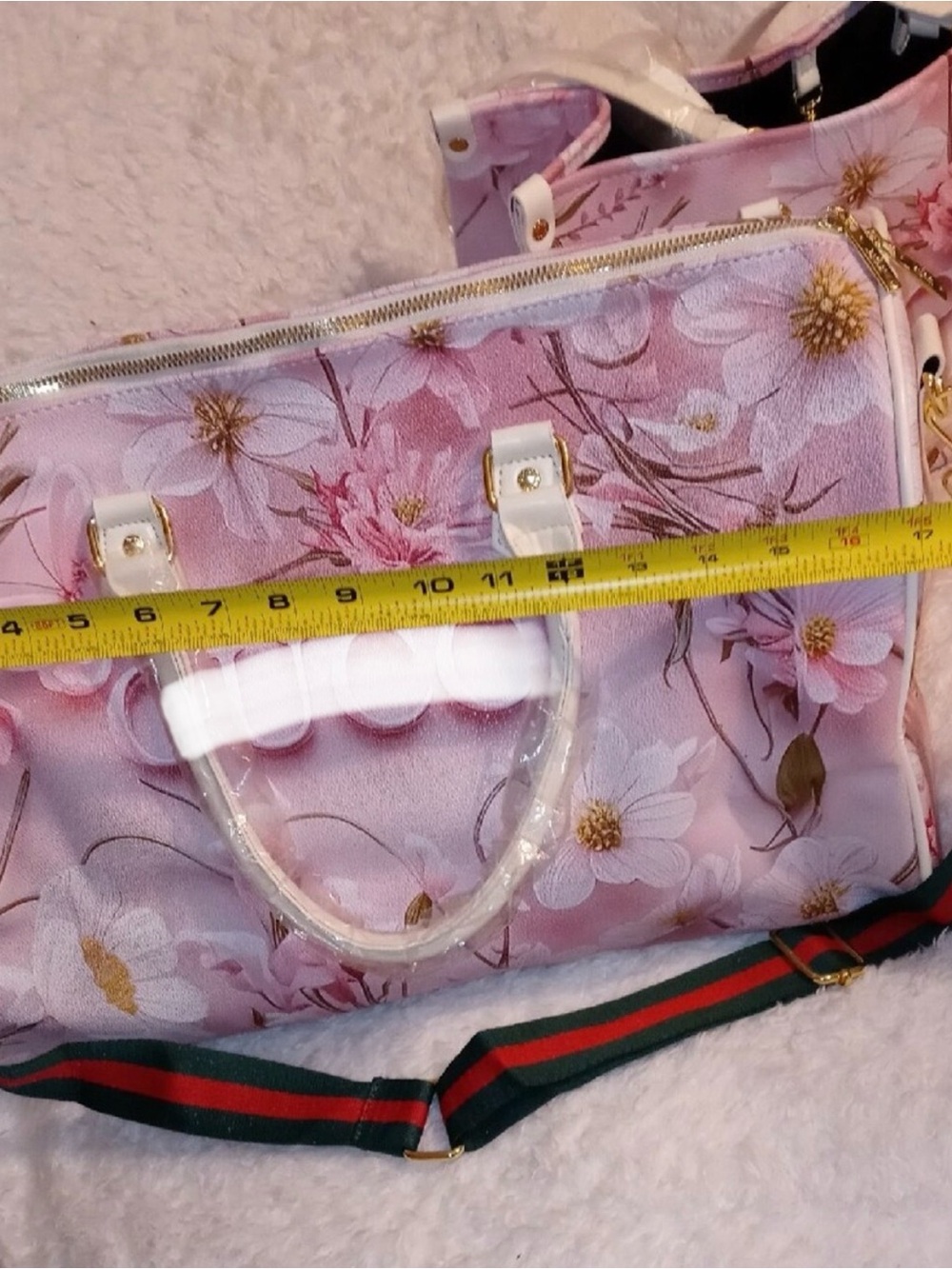 GUCCIDesigner Pink Floral Tote and Duffle Set - Picture 6 of 9